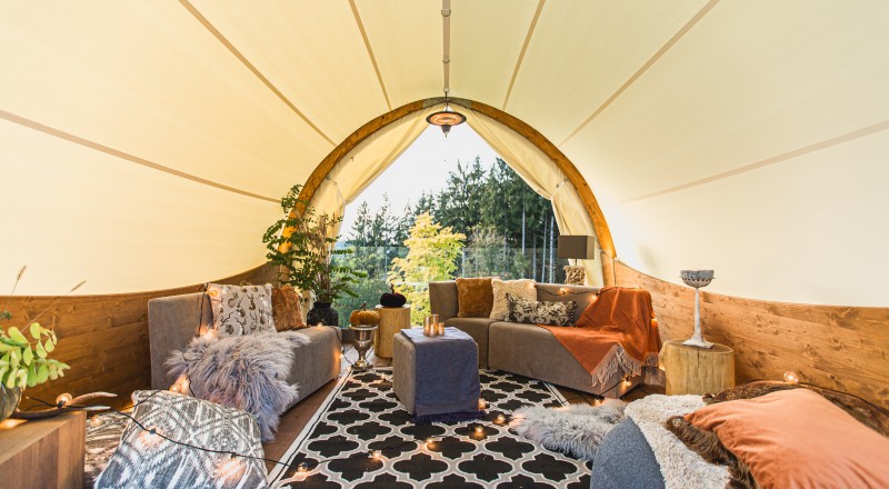 What makes a camping tent a glamping tent?