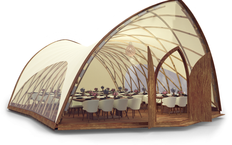 Pavillon 70qm Modell Rendering