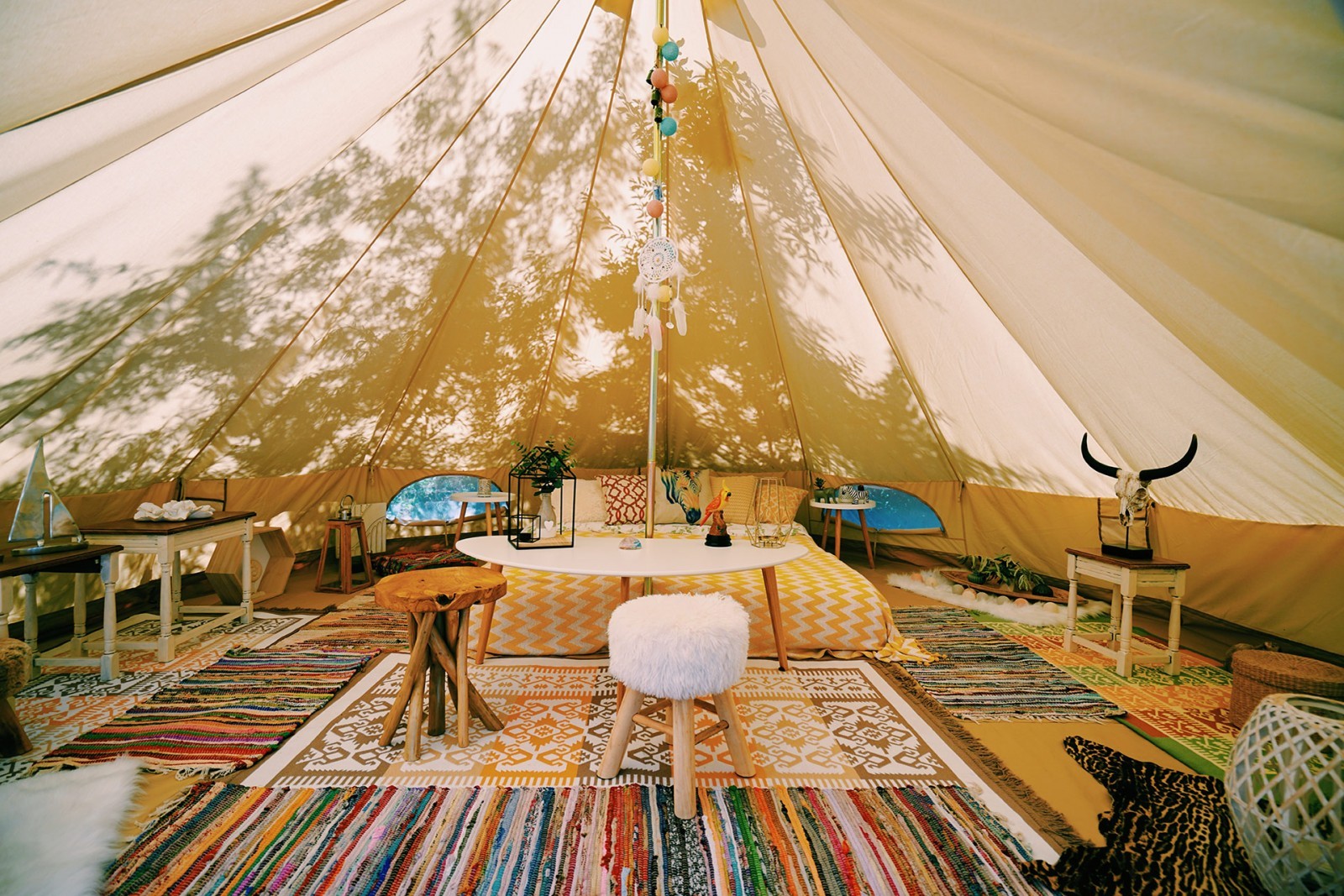 Glamping in a safari tent