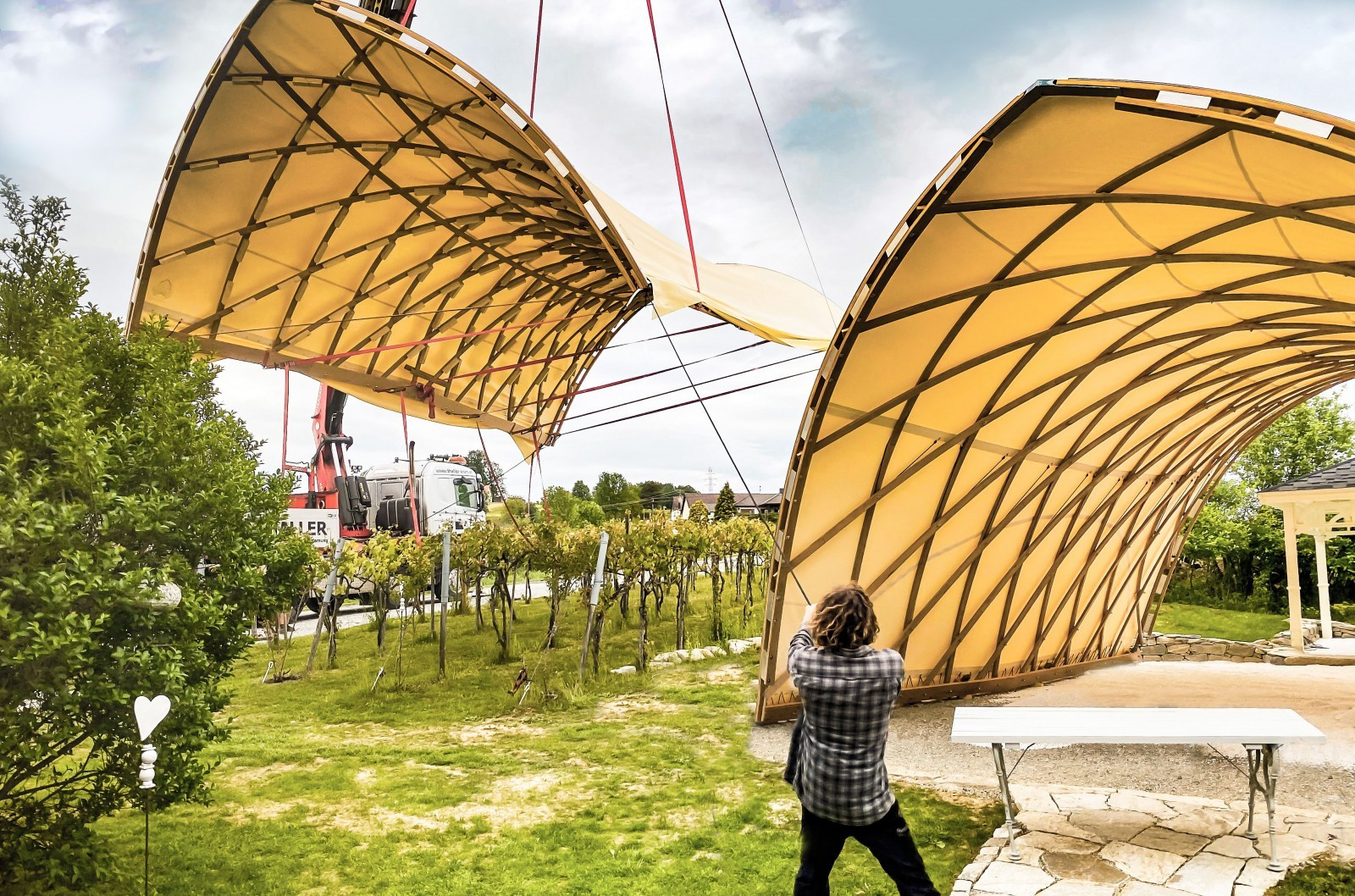 Leichtbau der Gitterschale Pavillon ist sturmfest von Strohboid Leichtbau der Gitterschale Pavillon ist sturmfest von Strohboid
