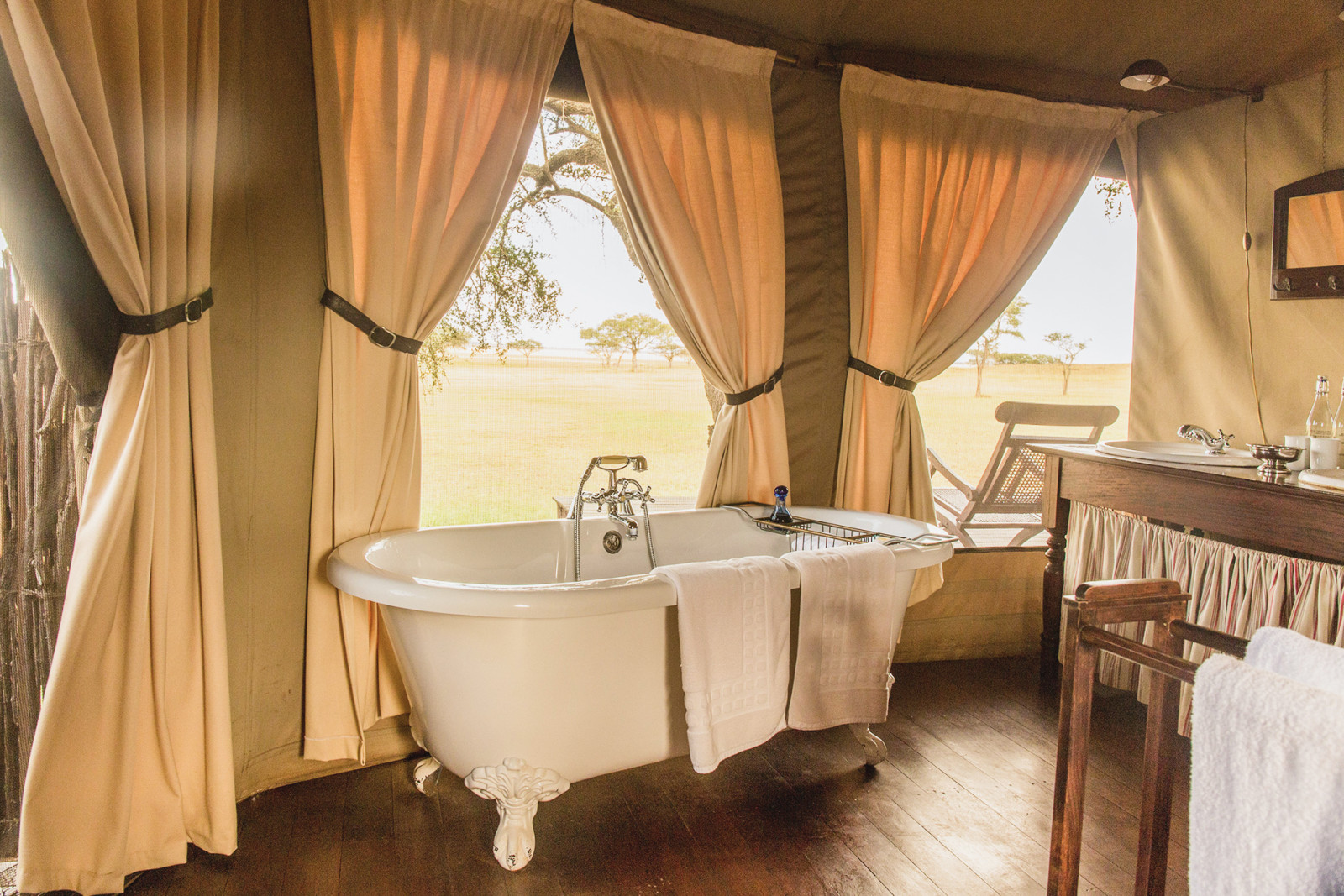 Sanitäranlagen im Safari-Zelt Sanitäranlagen im Safari-Zelt