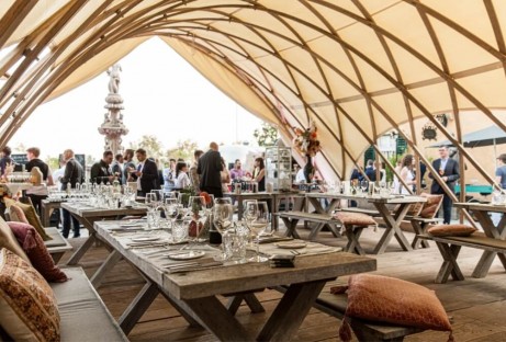 Strohboid pavilion luxury open air dining room