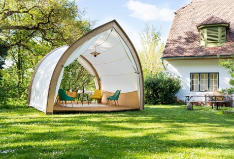 Glamping tent in the garden