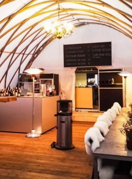 Strohboid Pavillon Luxus Eventzelt Bar bei jeder Wetterlage