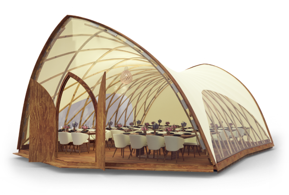 STROHBOID Pavilion 70m² Rendering STROHBOID Pavilion 70m² Rendering