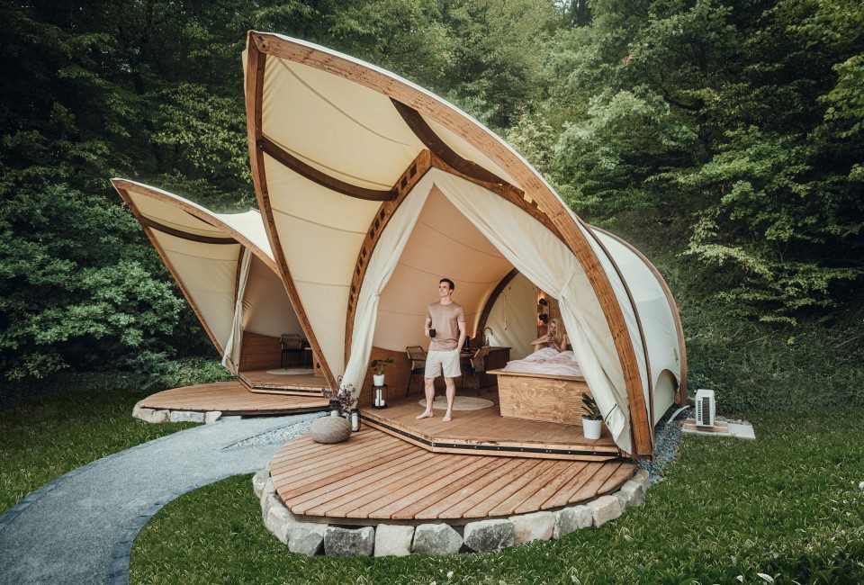 Glamping - sustainable luxus tent out of wood Glamping - sustainable luxus tent out of wood