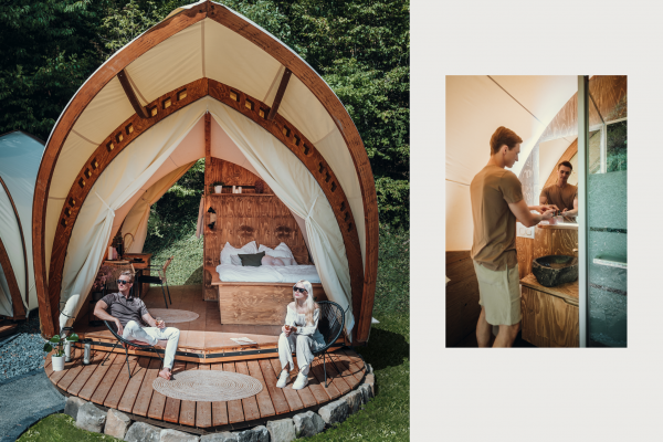 Luxury glamping hotel room product features