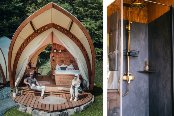 Luxury glamping hotel room product features