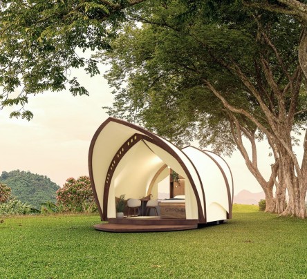 Luxury solid wood glamping with unique design