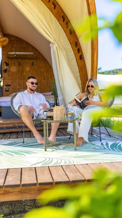STROHBOID Glamping terrace at ZENZONE Retreat Resort