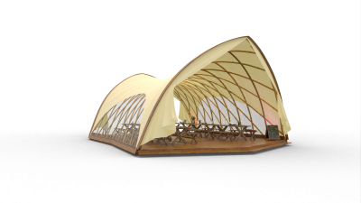 Strohboid event tent Pavilion Basic - sustainable and weatherproof
