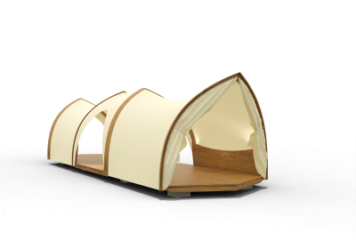 Strohboid lounge pavilion Comfort with 50sqm - weatherproof and heatable