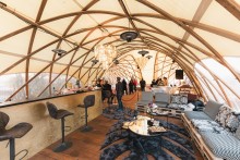 Strohboid event tent pavilion for events - with bar for your wine tasting
