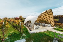 Pavillon für Winzer im Weinanbaugebiet von Strohboid